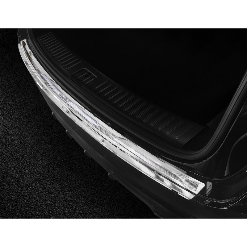 Avisa, ochrana zadního nárazníku, DeLuxe, nerezová ocel, pasuje na Porsche Cayenne III 2017- 'Performance' Silver Mirror/Silver Carbon