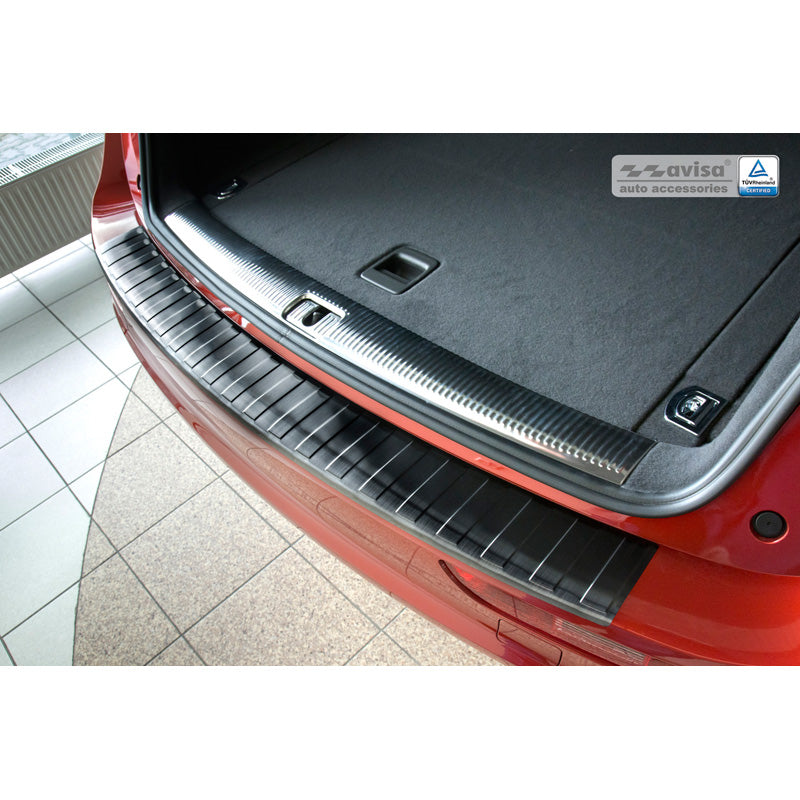 Avisa, Protezione paraurti posteriore, Nero, Acciaio inossidabile, adatto a Audi Q5 2008-2012 & 2012- 'Ribs'