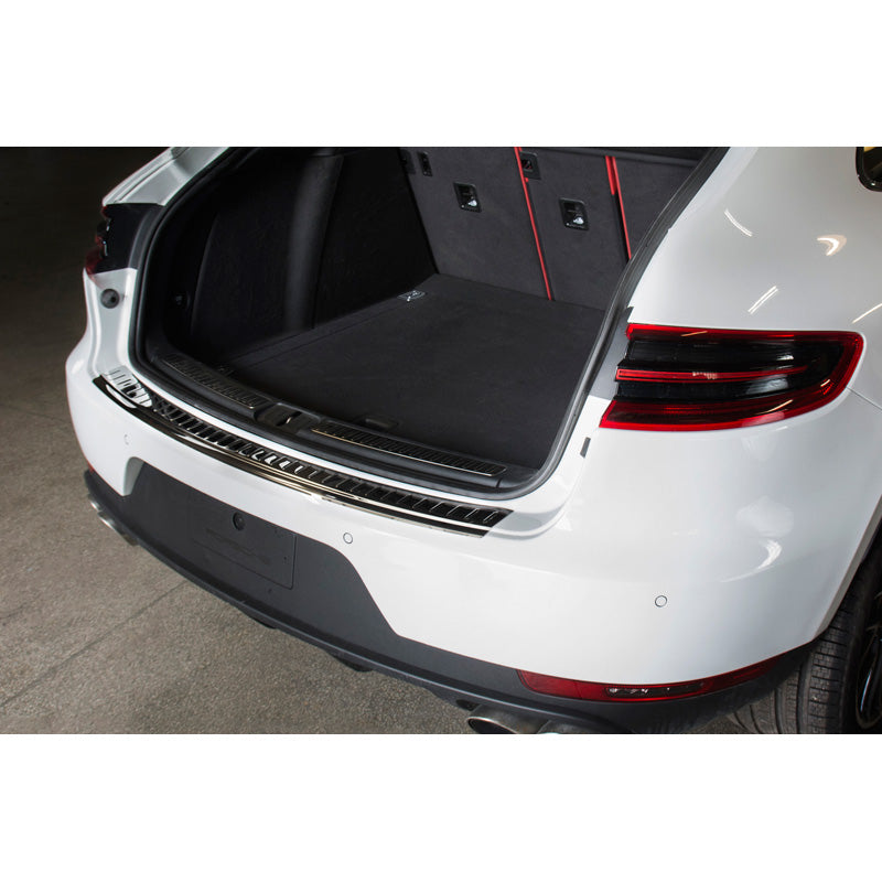 Avisa, protector del paragolpes trasero, negro, acero inoxidable, compatible con Porsche Macan 2013- 'Ribs'