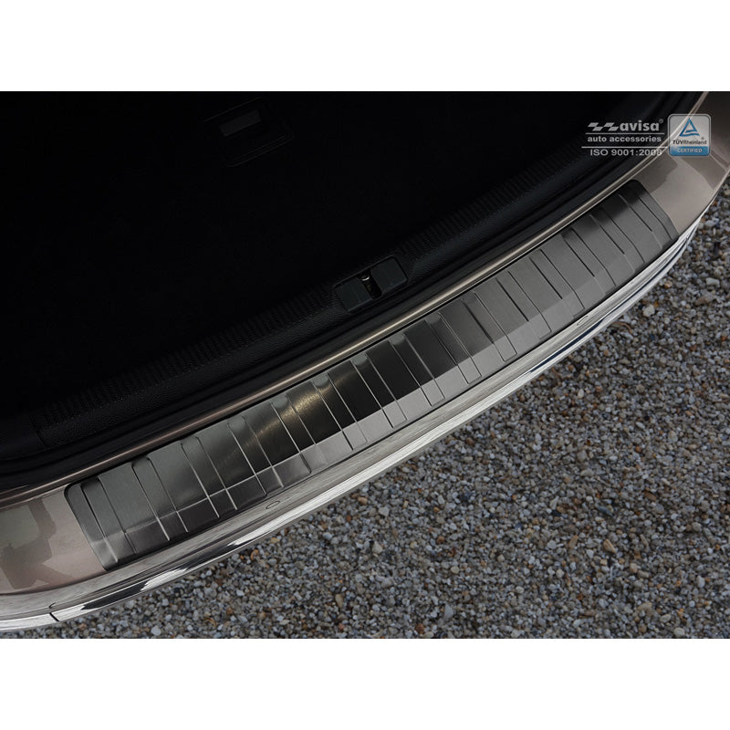 Avisa, Rear bumper protector, Black, Stainless steel, fits Volkswagen Passat 3C Variant 2011-2014 'Ribs'