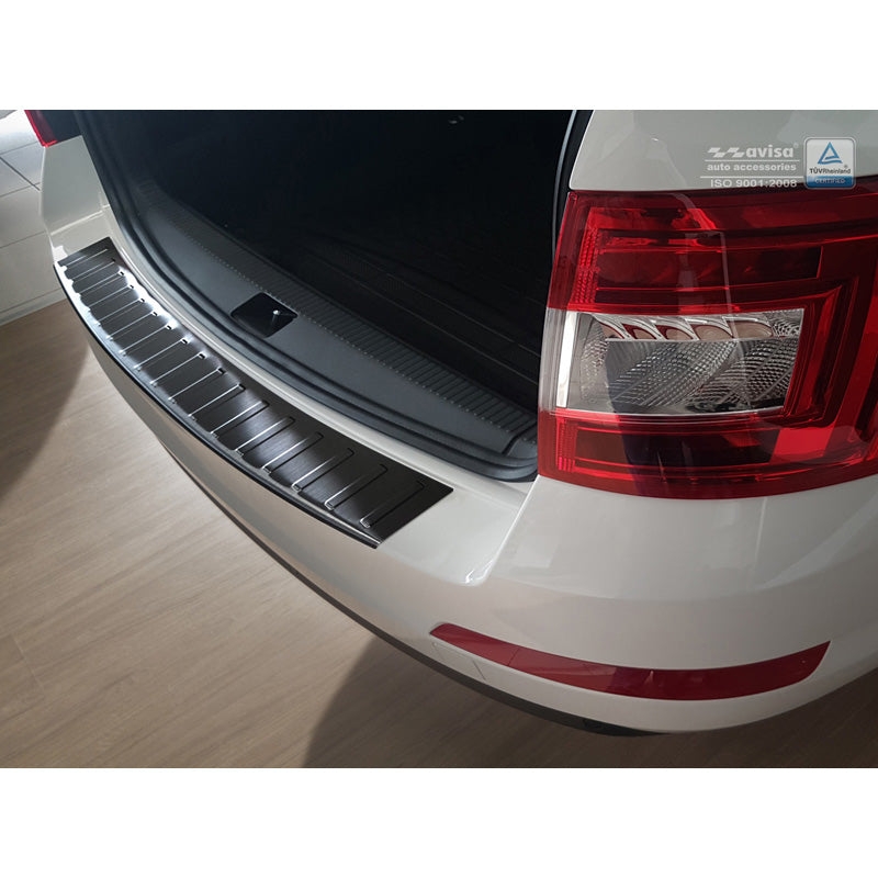Avisa, ochrana zadního nárazníku, černá, nerezová ocel, pasuje na Skoda Octavia III Kombi 2013-2016 'Ribs'