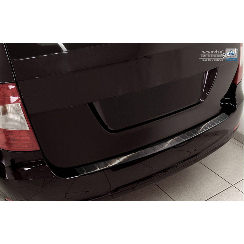 Avisa, ochrana zadního nárazníku, černá, nerezová ocel, pasuje na Skoda Superb Kombi 2009-2013 'Ribs'