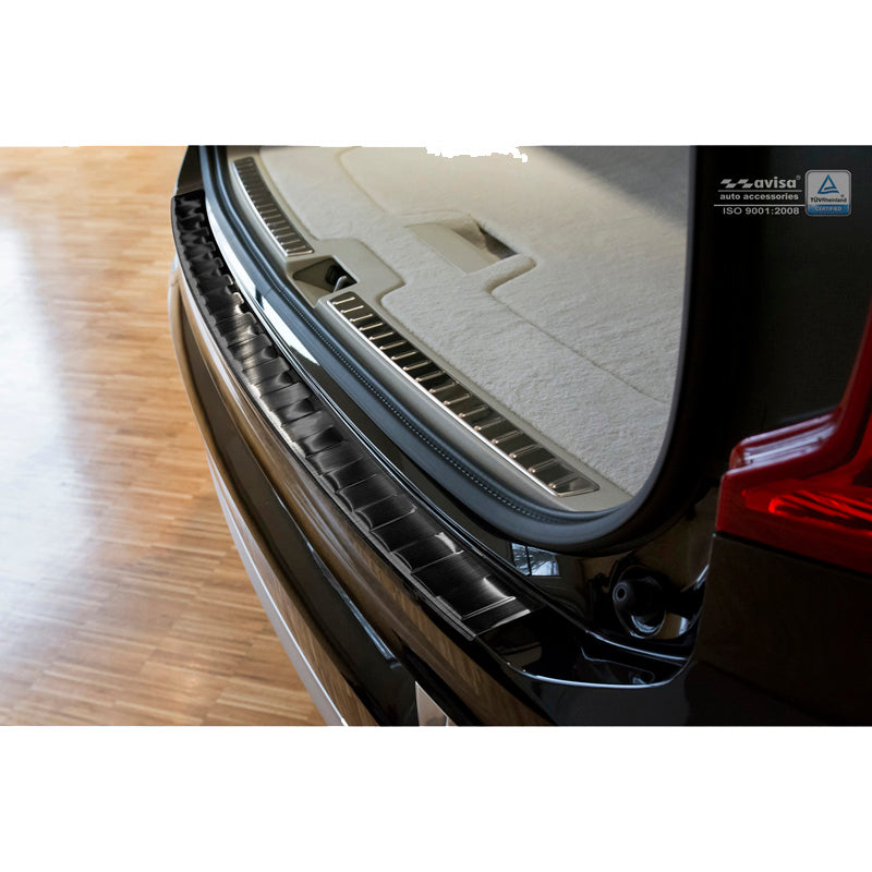Avisa, ochrana zadního nárazníku, černá, nerezová ocel, pasuje na Volvo XC90 2015- 'Ribs'