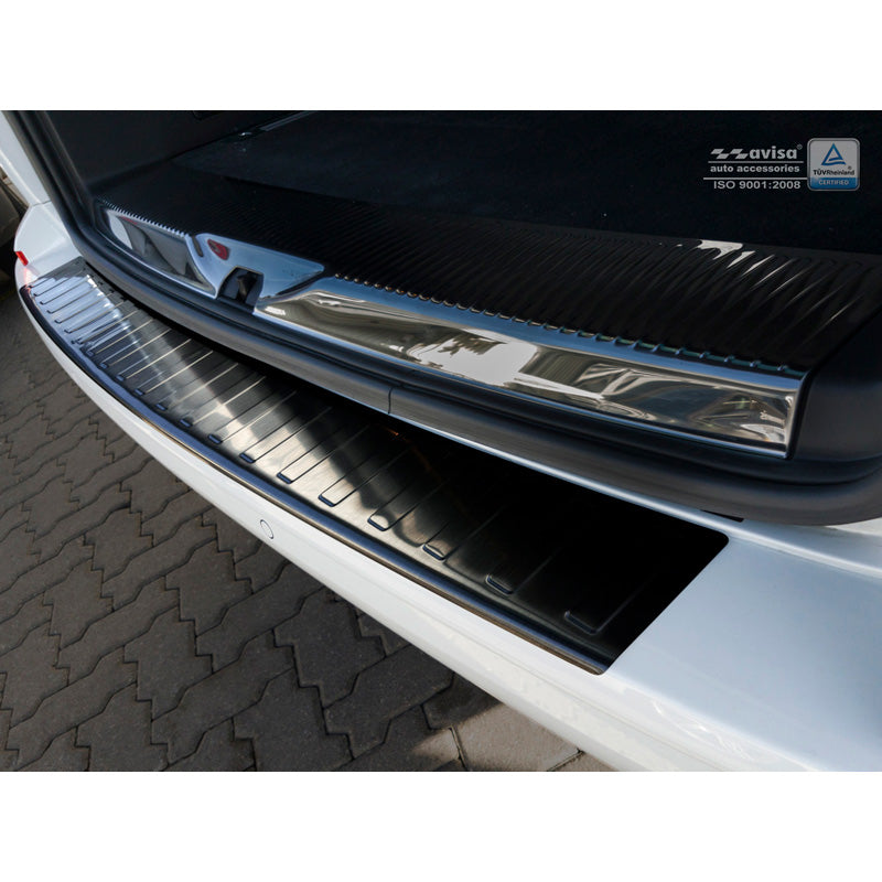 Avisa, Protezione paraurti posteriore, Nero, Acciaio inossidabile, adatto a Volkswagen Transporter T6 2015-2019 & FL 2019-2020 & T6.1 2020-2022 (con portellone posteriore) 'Ribs'
