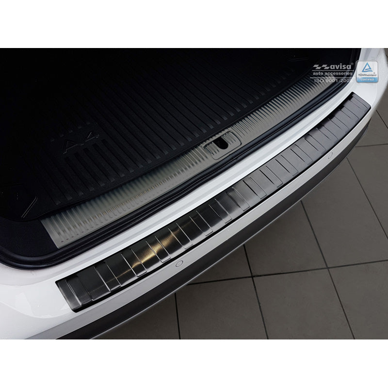 Avisa, osłona tylnego zderzaka, czarna, stal nierdzewna, pasuje do Audi A4 B9 Allroad 2016-2019 & FL 2019- 'Ribs'