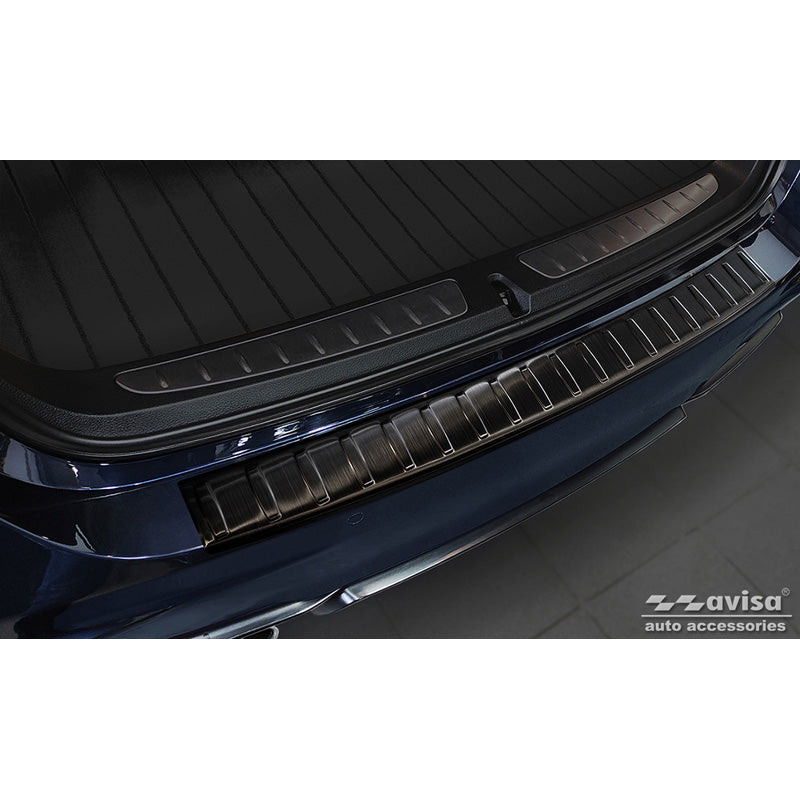 Avisa, Rear Bumper Protector, Black, Stainless Steel, Fits BMW 3-Series (F31) Touring 2012-2015 & FL 2015-2019 'Ribs'