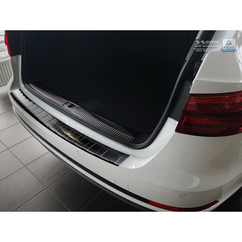 Avisa, osłona tylnego zderzaka, czarna, stal nierdzewna, pasuje do Audi A4 B9 Avant 2015-2019 & Facelift 2019- 'Ribs' (w tym S-Line & S4 Avant)