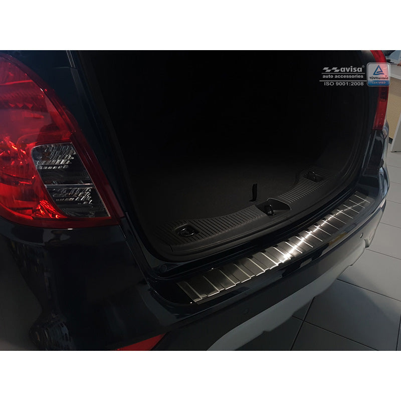 Avisa, Protezione paraurti posteriore, Nero, Acciaio inossidabile, adatto a Opel Mokka X 2016- 'Ribs'
