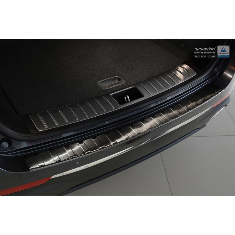 Avisa, protezione paraurti posteriore, Nero, Acciaio inossidabile, adatto a Kia Optima Station Wagon 2016- 'Ribs'