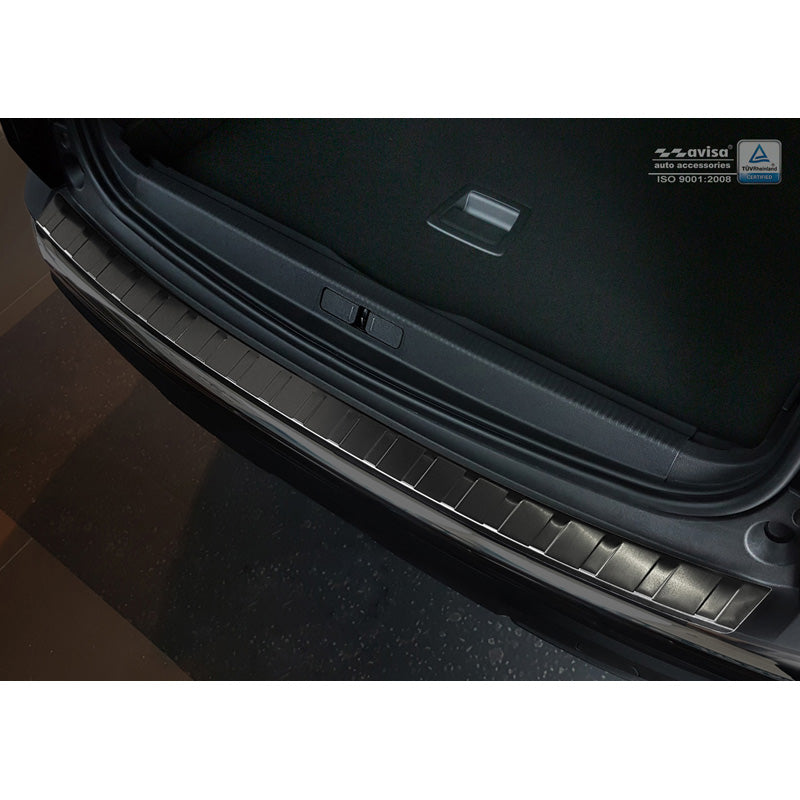 Avisa, Rear Bumper Protector, Black, Stainless Steel, Fits Peugeot 3008 II 2016- 'Ribs'