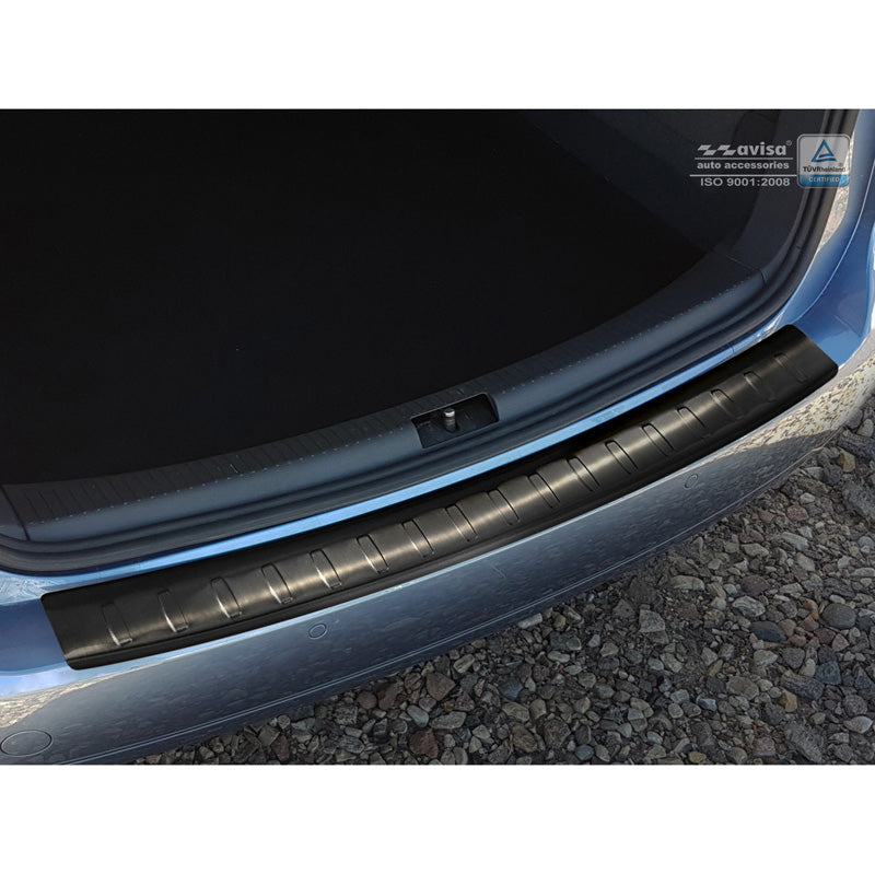Avisa, Rear Bumper Protector, Black, Stainless Steel, Fits Volkswagen Touran II 2010-2015 'Ribs'