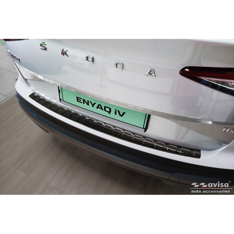 Avisa, ochrana zadního nárazníku, černá, nerezová ocel, pasuje na Skoda Enyaq iV 2020- bez Coupe 'Ribs'