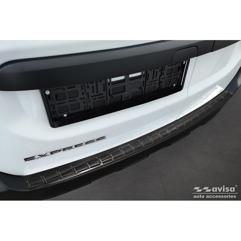 Avisa, Rear bumper protector, Black, Stainless steel, fits Renault Express Furgon 2021- 'Ribs'
