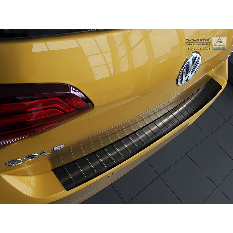 Avisa, Achterbumperbeschermer, zwart, roestvrij staal, past op Volkswagen Golf VII HB 3/5-deurs 2012-2017 & FL 2017-2019 'Ribs'