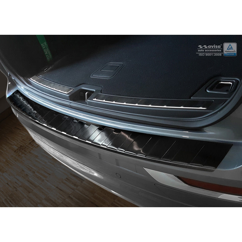 Avisa, ochrana zadního nárazníku, černá, nerezová ocel, pasuje na Volvo XC60 II 2017-2021- & FL 2021- včetně R-Design 'Ribs'