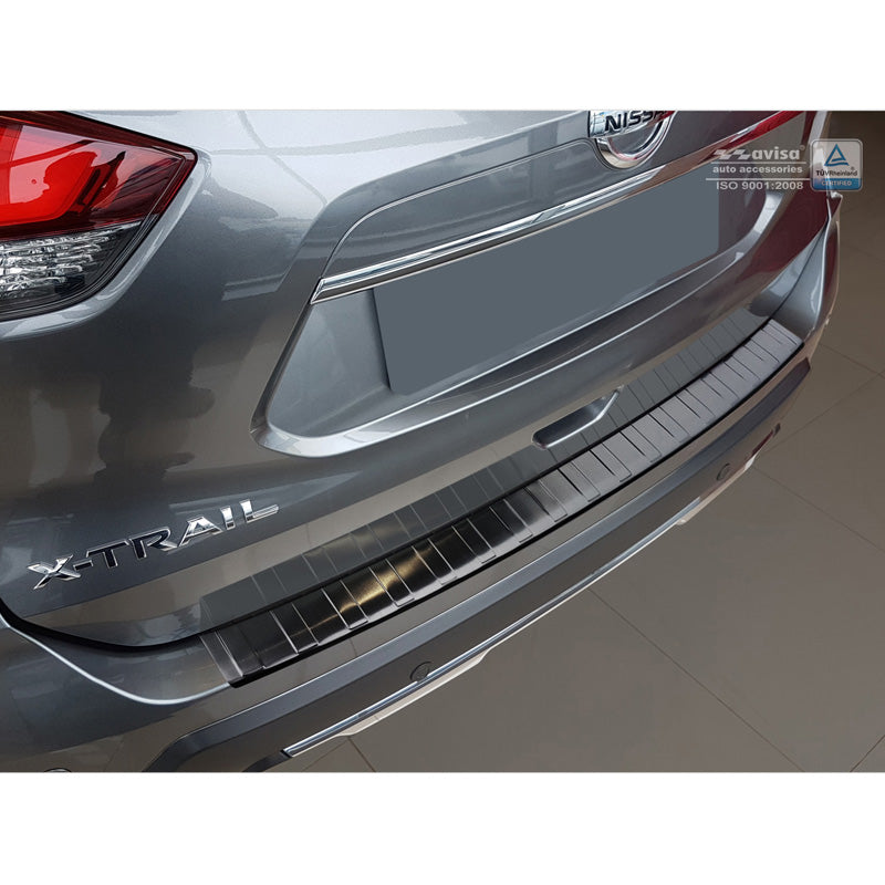 Avisa, Protezione paraurti posteriore, Nero, Acciaio inossidabile, adatto per Nissan X-Trail III (T32) Facelift 2017-2021 'Ribs'