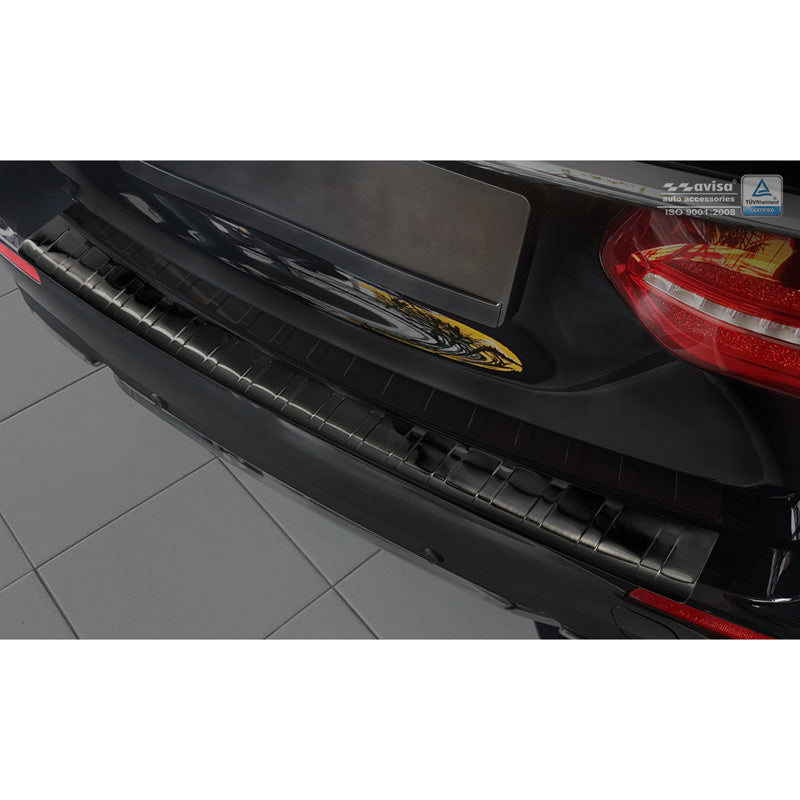 Avisa, nakładka ochronna na tylny zderzak, czarna, stal nierdzewna, pasuje do Mercedes E-Class W213 Kombi 2016- 'Ribs'