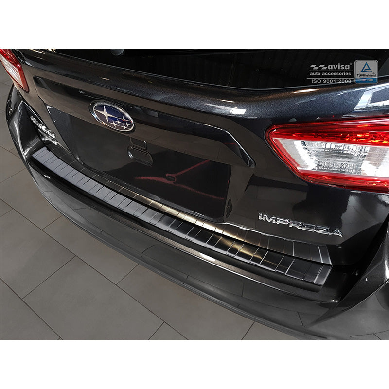 Avisa, ochrana zadního nárazníku, černá, nerezová ocel, vhodné pro Subaru Impreza V (GT) 5dveřový 2017- 'Ribs'