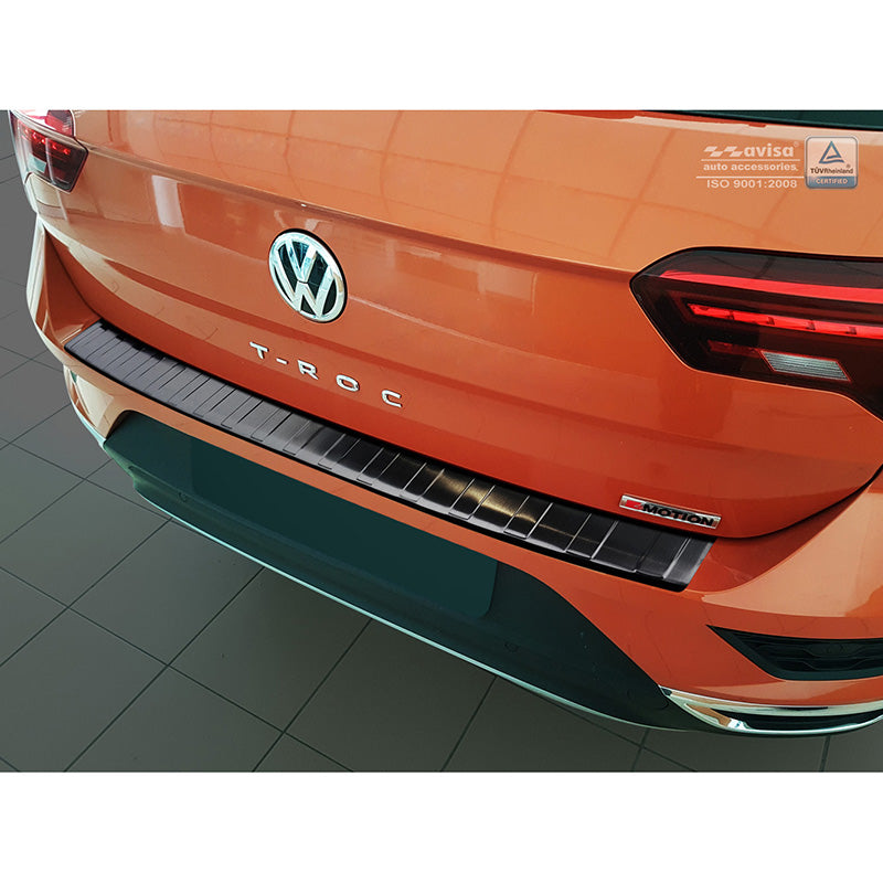 Avisa, protector de parachoques trasero, negro, acero inoxidable, compatible con Volkswagen T-Roc 2017-2022 & restyling 2022- incl. Cabrio 'Ribs'