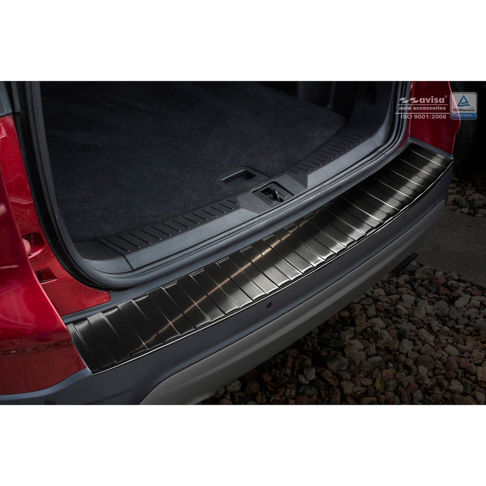 Avisa, protector de parachoques trasero, negro, acero inoxidable, compatible con Ford Kuga II 2013-2019 'Ribs'