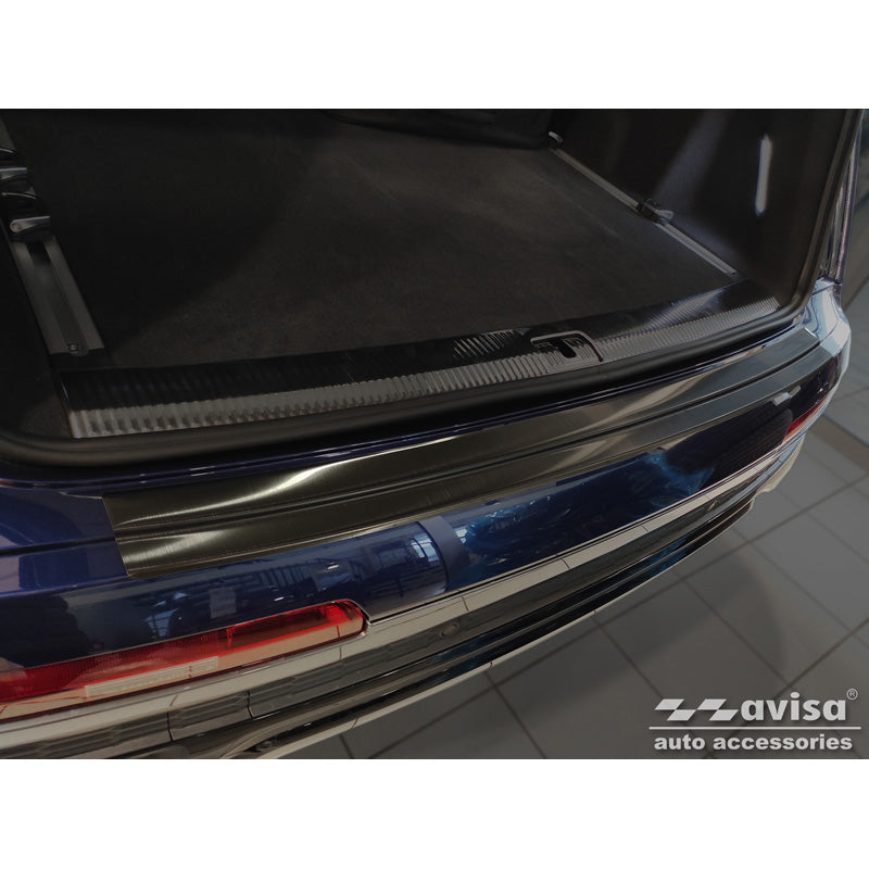 Avisa, Achterbumperbeschermer, Zwart, Roestvrij staal, past op Audi Q7 (4M) 2015-2019 & FL 2019- incl. S-Line