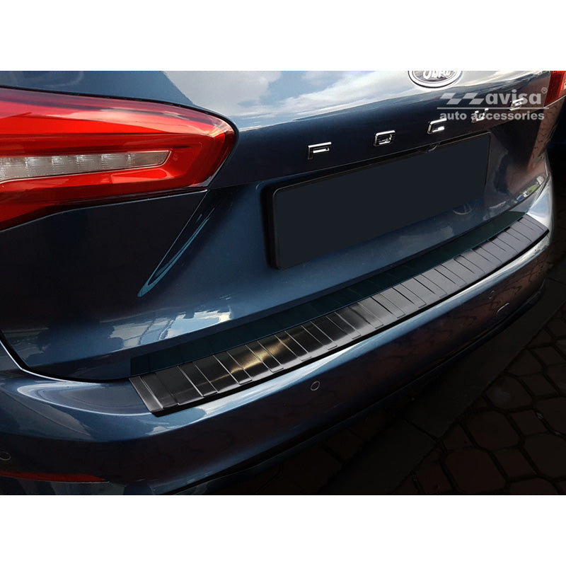 Avisa, ochrana zadního nárazníku, černá, nerezová ocel, pasuje na Ford Focus IV Kombi 2018- 'Ribs'