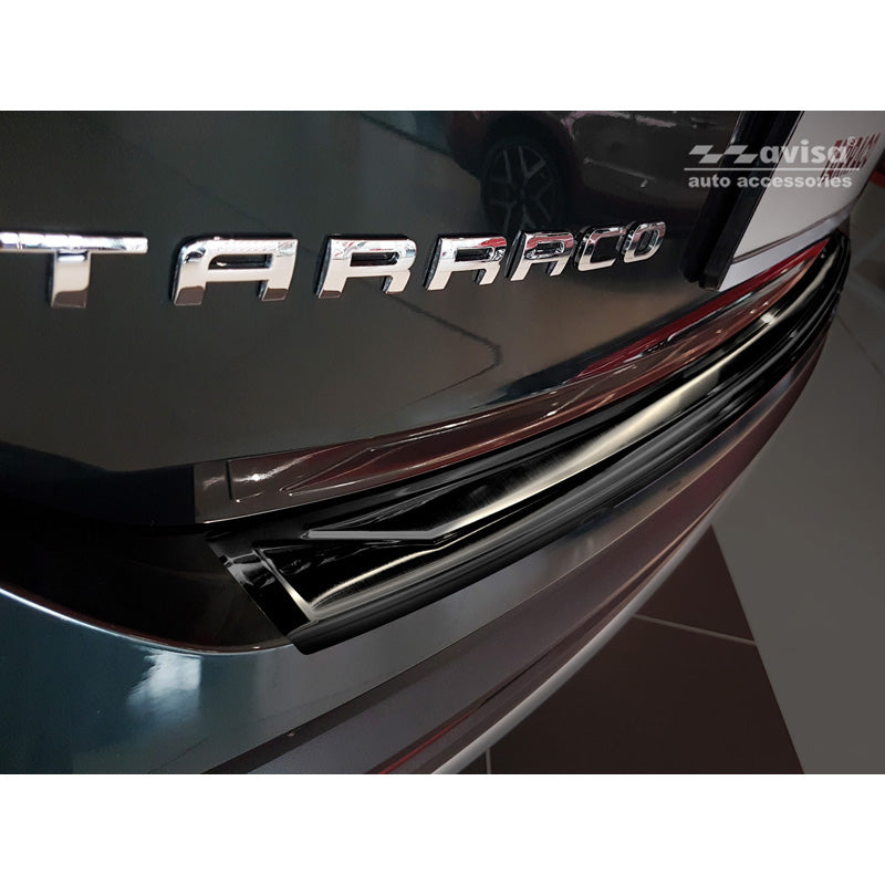 Avisa, Protection de pare-chocs arrière, Noir, acier inoxydable, convient à Seat Tarraco 2019-