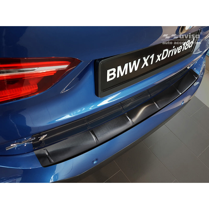 Avisa, osłona zderzaka tylnego, czarny, stal nierdzewna, pasuje do BMW X1 II F48 M-Package 2015-2022 'Ribs'