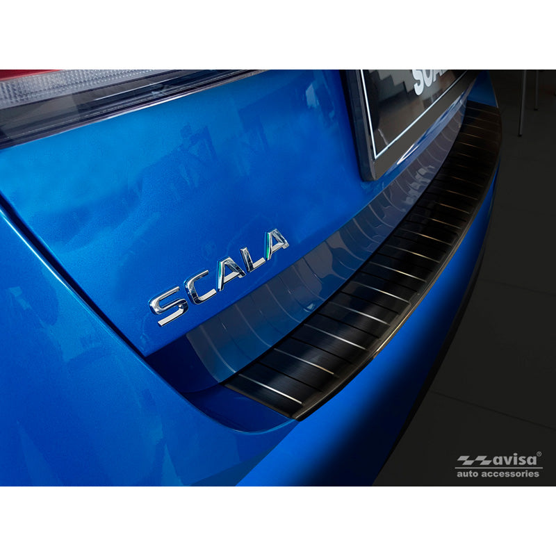 Avisa, osłona zderzaka tylnego, czarny, stal nierdzewna, pasuje do Skoda Scala 2019-2024 i Facelift 2024- 'Ribs'