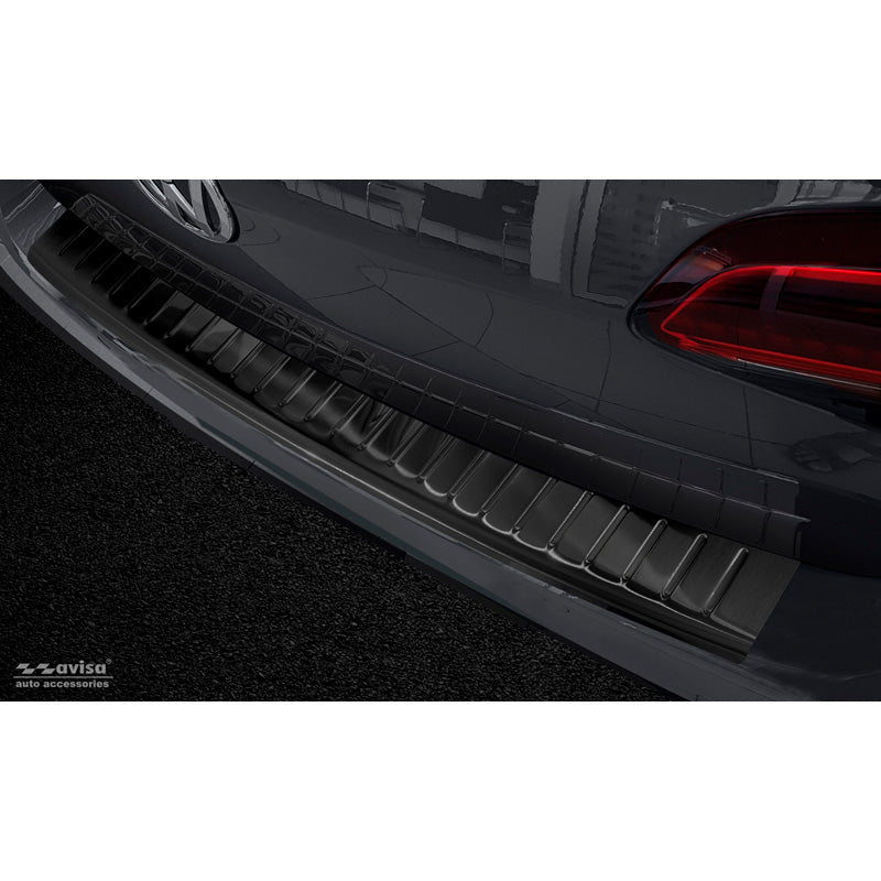 Avisa, Protection de pare-chocs arrière, Noir, acier inoxydable, convient à Volkswagen Golf VII Variant 2012-2017 'Ribs'