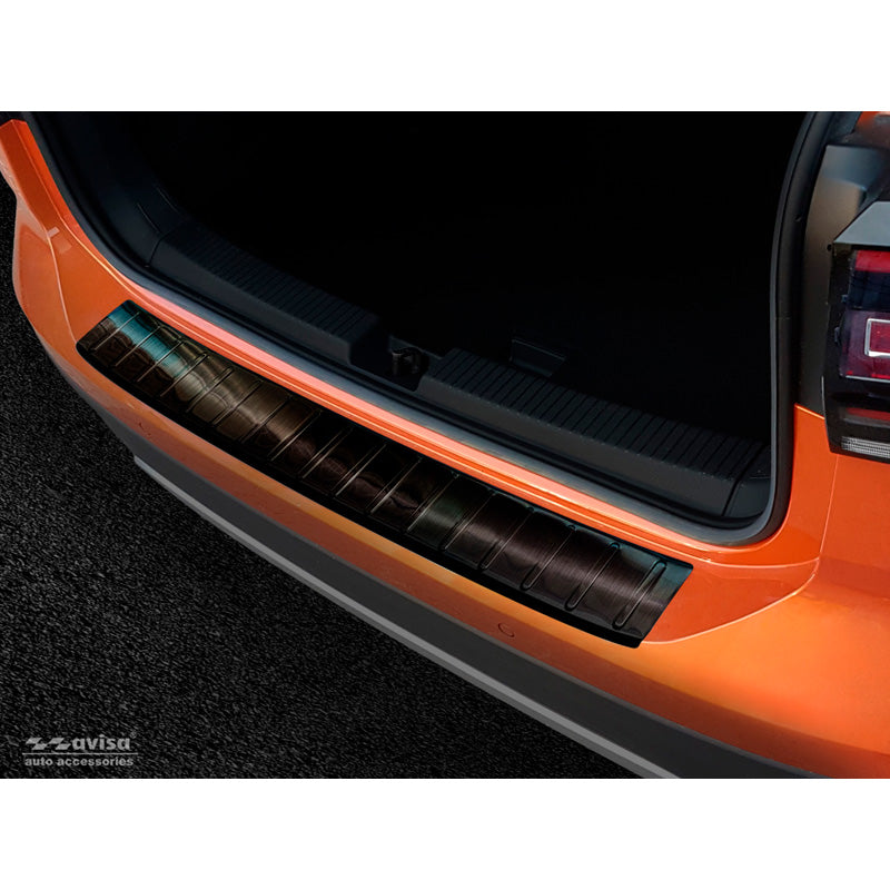 Avisa, ochrana zadního nárazníku, černá, nerezová ocel, pasuje na Volkswagen T-Cross 2019-2024 & FL 2024- 'Ribs'