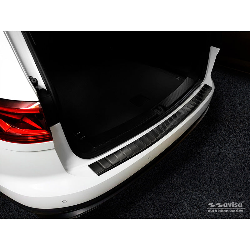 Avisa, ochranný kryt zadního nárazníku, černá, nerezová ocel, vhodné pro Volkswagen Touareg III (CR7) 2018- včetně faceliftu 'Ribs'