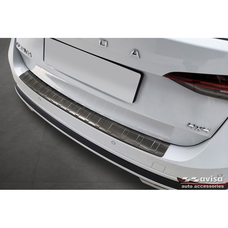 Avisa, protezione paraurti posteriore, Nero, Acciaio inossidabile, adatta per Skoda Octavia Scout (NX5) 2020- 'Ribs'