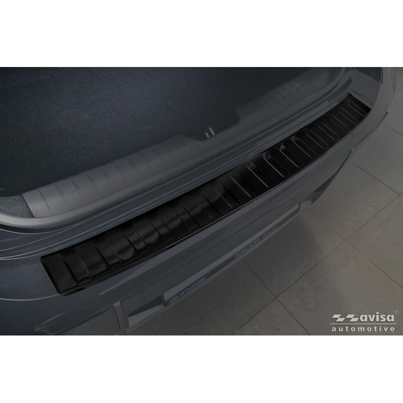Avisa, Protezione paraurti posteriore, acciaio inox nero, compatibile con Hyundai Ioniq 6 (2022-)