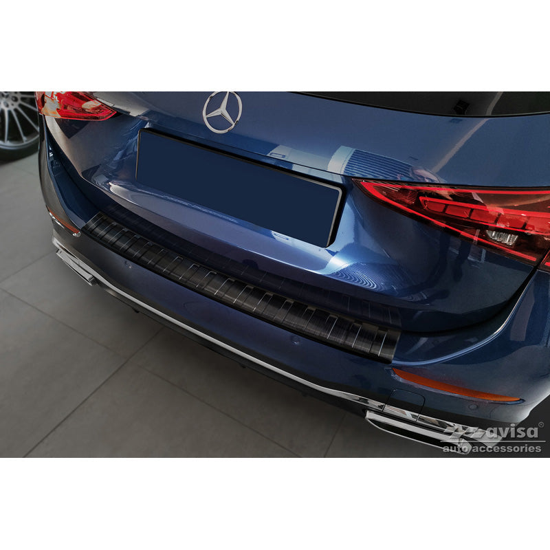 Avisa, protezione del paraurti posteriore, nero, acciaio inossidabile, adatta per Mercedes C-Class AMG Estate S206 2021- 'Ribs'