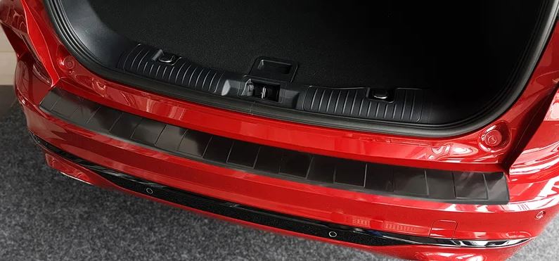 Avisa, Protection de pare-chocs arrière, Noir, Acier inoxydable, convient à Ford Kuga III ST-Line/Vignale/Hybrid ST-Line 2019-2024 & FL 2024- 'Ribs'