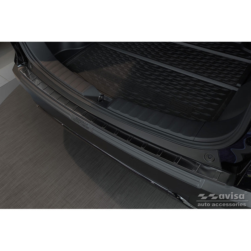 Avisa, Protector de parachoques trasero, Negro, Acero inoxidable, compatible con Toyota Corolla Cross 2022- 'Ribs'