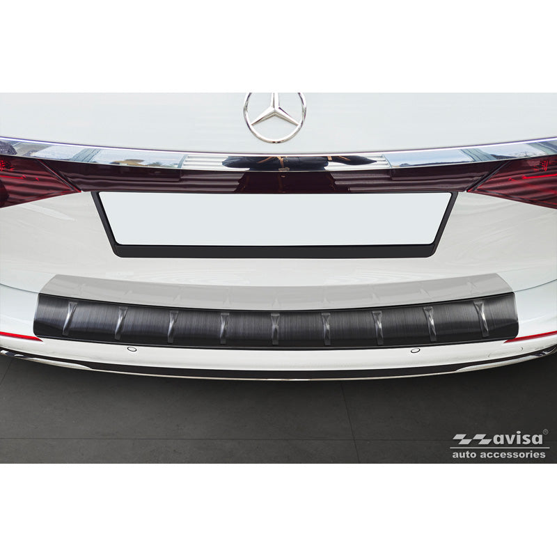 Avisa, Ochrona tylnego zderzaka, Czarna stal nierdzewna, Pasuje do Mercedes E-Class (S214) Estate 2023-, 'Ribs'