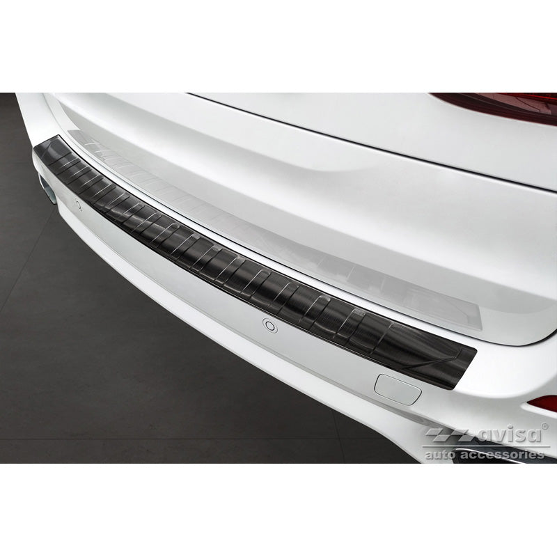Avisa, Rear Bumper Protector, Black, Stainless Steel, Fits BMW X5 F15 2013-2018 with M-Package 'Ribs'