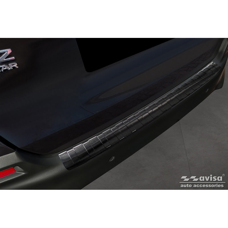 Avisa, protection de pare-chocs arrière, noir, acier inoxydable, compatible avec Honda Jazz Crosstar hybride 2020- 'Nervures'