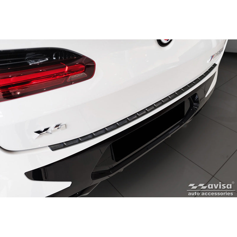 Avisa, Rear Bumper Protector, Black, Stainless Steel, Fits BMW X4 G02 FL 2021- with M-Package 'Ribs'