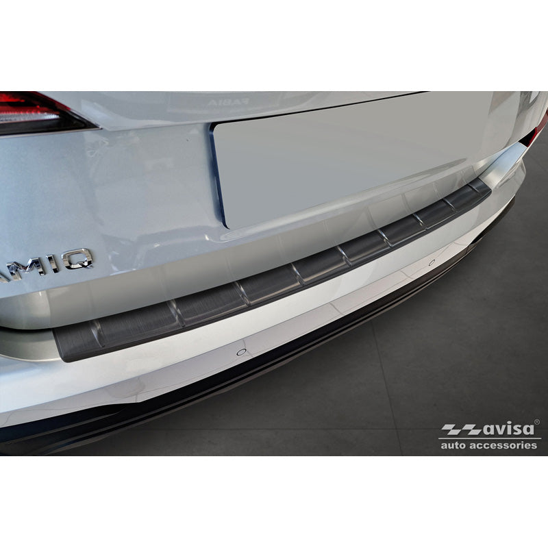 Avisa, Nakładka na tylny zderzak, Czarny, stal nierdzewna, pasuje do Skoda Kamiq po faceliftingu 2023- 'Ribs'