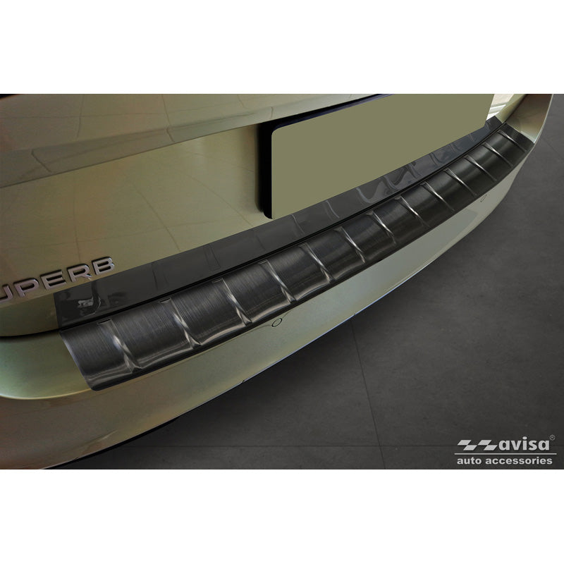 Avisa, protezione del paraurti posteriore, nero, acciaio inossidabile, adatta per Skoda Superb IV Combi 2023- 'Ribs'