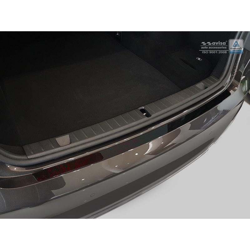 Avisa, Rear bumper protector, Carbon, fits BMW 7-Series G11/G12 2015-2019 excl. M-Package - Red-Black Carbon