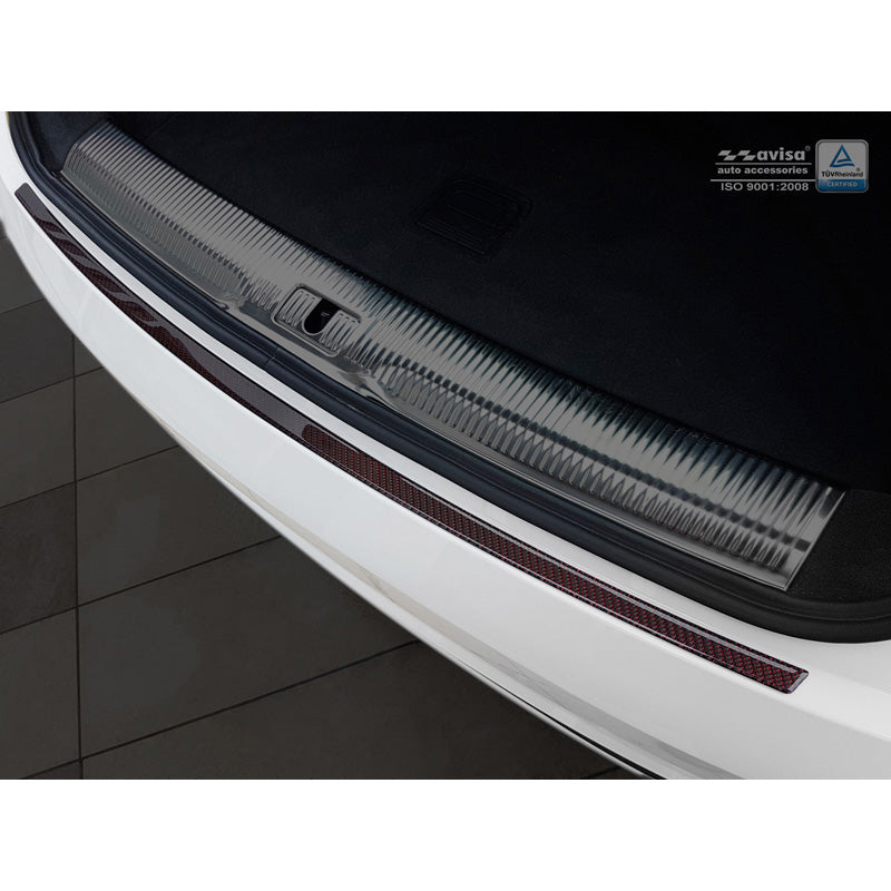 Avisa, ochranná lišta zadního nárazníku, Carbon, pasuje na Audi Q3 2011-2015 & 2015- Red-Black Carbon