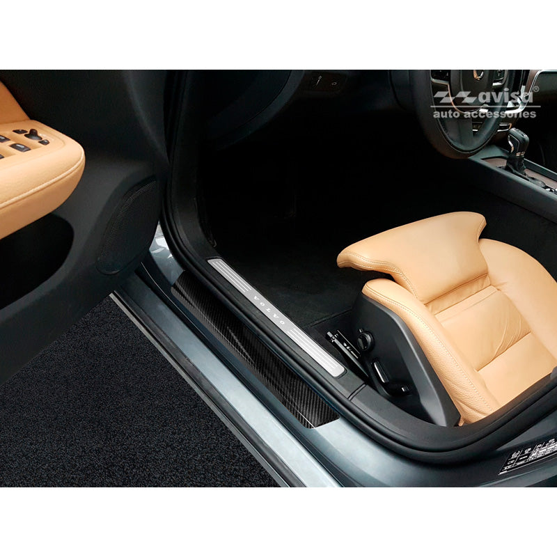 Avisa, 3D Carbon Ochrany prahů dveří - černá - 4balení pro Volvo S60 III & V60 II 2018-