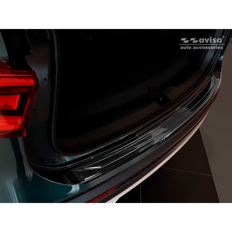 Avisa, Rear bumper protector, 3D genuine carbon, fits Seat Tarraco 2019-