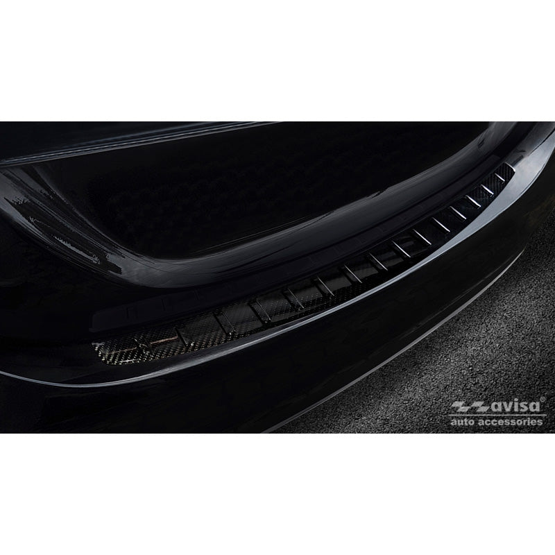 Avisa, Protector del parachoques trasero, carbono auténtico 3D, se adapta a Mercedes C-Class W205 Sedan 2014-2019 & FL 2019-2021 'Ribs'