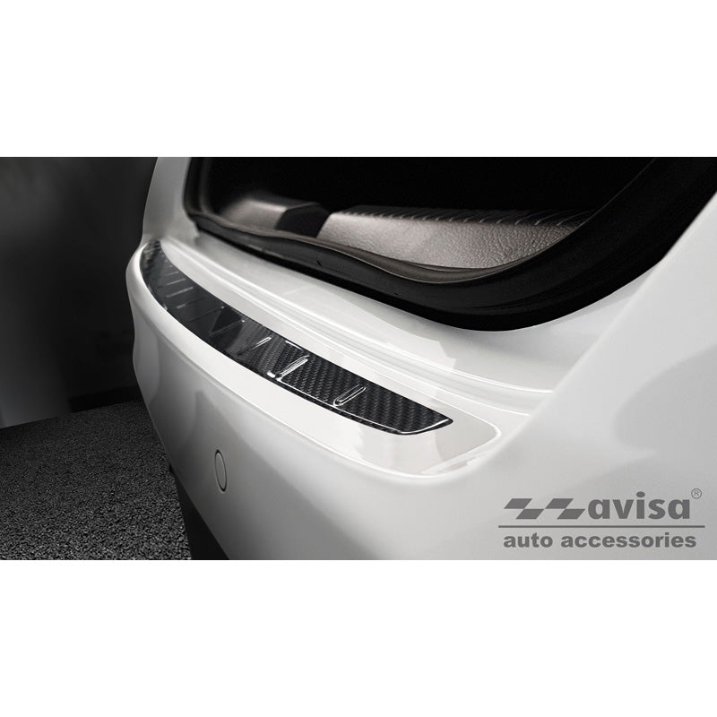 Avisa, Protezione paraurti posteriore, vero carbonio 3D, adatta a Mercedes CLA II (C118) Sedan 2019- 'Ribs'