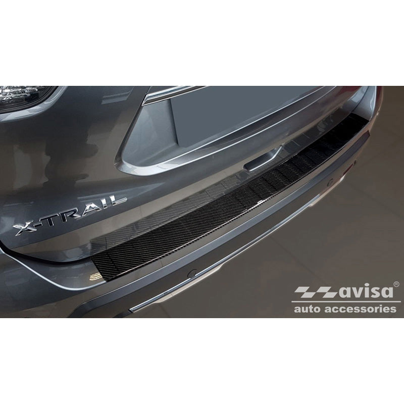 Avisa, Protezione paraurti posteriore, vero carbonio 3D, adatta a Nissan X-Trail III (T32) restyling 2017-2021 'Ribs'